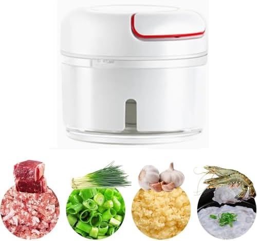 Mini Hand Pull String Garlic Mincer Onion Cutter, Manual Food