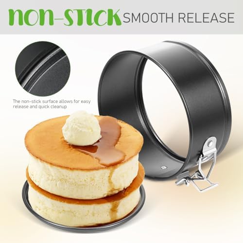 4-Inch Mini Springform Pan Set - 6Piece Small Nonstick Cheesecake Pan