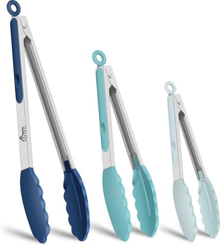 HOTEC Stainless Steel Locking Tongs, 7, 9 and 12 Inch