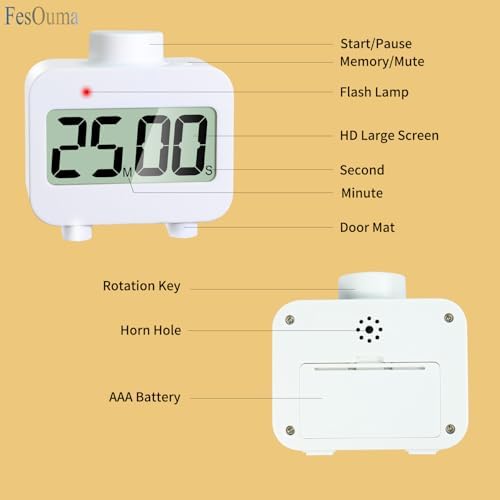 Digital Kitchen Timer with Countdown/Countup, Rotating Knob