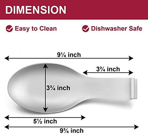 E-far Spoon Rest Set of 2, Stainless Steel Spoon Ladle Holder Spatula