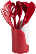Hutzler 7-Piece Mini Melamine Cooking Utensils and Storage Crock Set