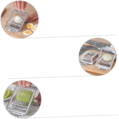 Xmas Stainless Steel Egg Slicer with 8 Cutting Wires, Silver