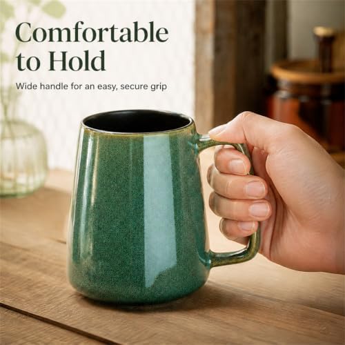 Extra Large Tall Coffee Mugs with Handle - Set of 2, 24 oz Ceramic