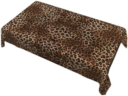 Leopard Rectangle Tablecloths 60x84 Inches Brown Cheetah Leopard Print