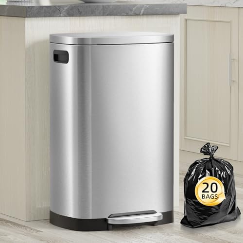 KdbK 13 Gallon Stainless Steel Kitchen Trash Can