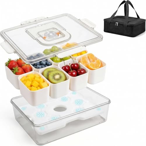 Chilled Portable Snackle Box, Divided Serving Tray