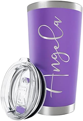 Personalized Tumbler with Engraved Name - 12 Designs, 20 Oz Coffee