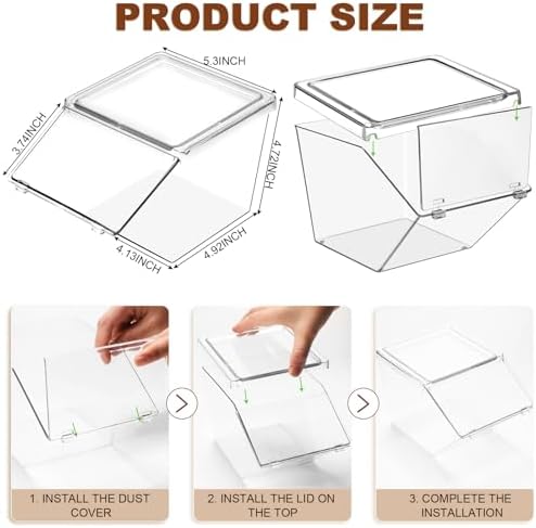 Yerliker 8 Pcs Clear Stackable Storage Bins with Lids for Pantry