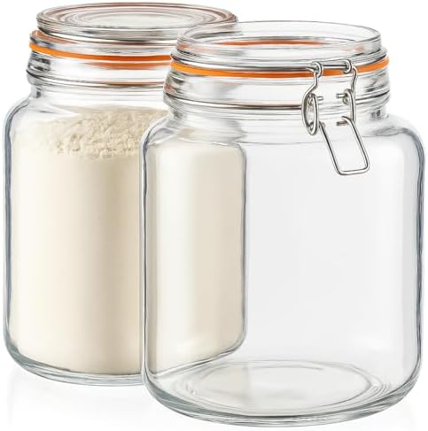 kitchentoolz Half Gallon Glass Large Mason Jars with Airtight Lid