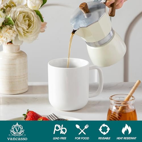 vancasso Porcelain Coffee Mugs Set, 16 oz Ceramic Coffee Cups for