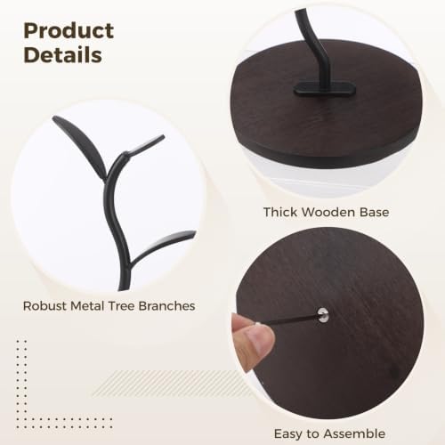 Mug Tree Stand for 4 Cups, Black Countertop Coffee Holder