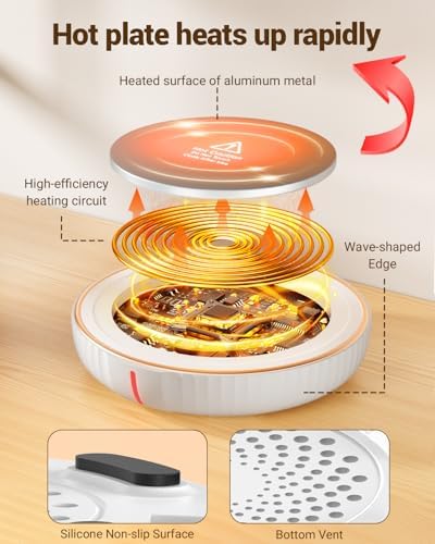 HouseGem Large Candle Warmer Plate - Coffee Cup Mug Warmer for Desk