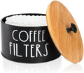 Coffee Filter Holder with Lid, Metal Filter Storage Container