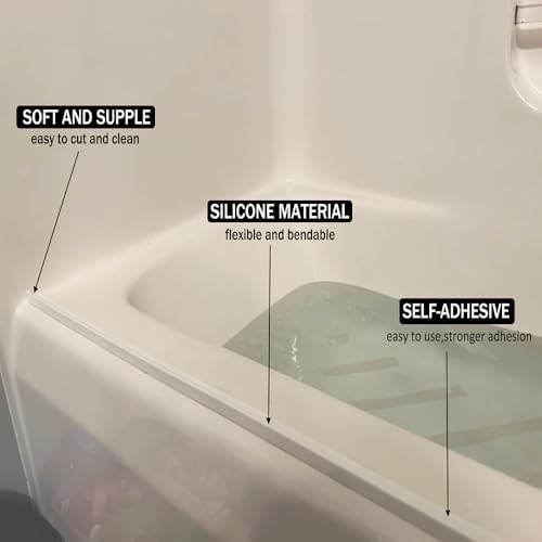 Shower Threshold Water Dam Barrier, Self Adhesive Silicone Waterproof