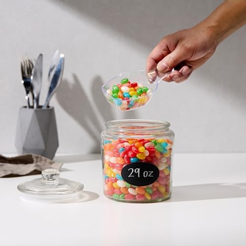 KooK Glass Storage Jars with Lids - 29oz (Set of 2), Kitchen Canisters