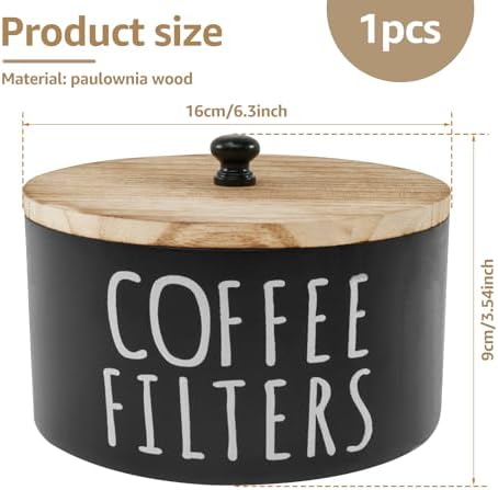 Wooden Coffee Filter Holder & Storage Organizer - Large Capacity