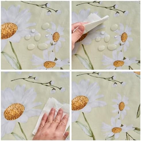 Vinyl Tablecloth with Flannel Backing - Waterproof, Oil-Proof, Easy to