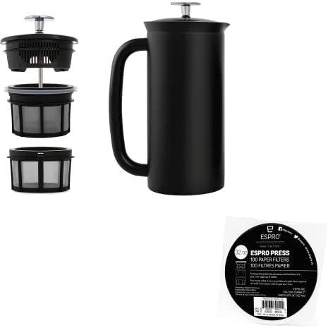 ESPRO P7 French Press, Matte Black, 32 Oz