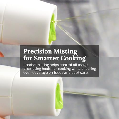 Prepara Simply Mist Olive Oil Sprayer, Chrome Band, White/Green
