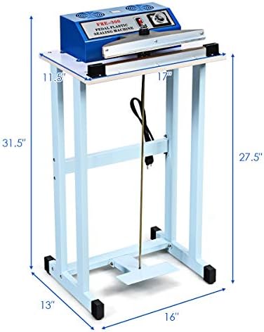 Goplus 110V 12" Foot Pedal Impulse Sealer with Cutter
