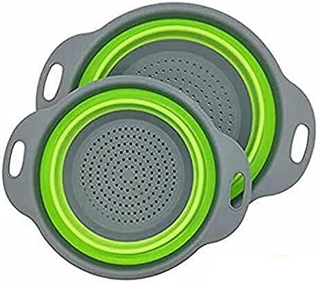 Collapsible Colander Set, Silicone Folding Strainers Set of