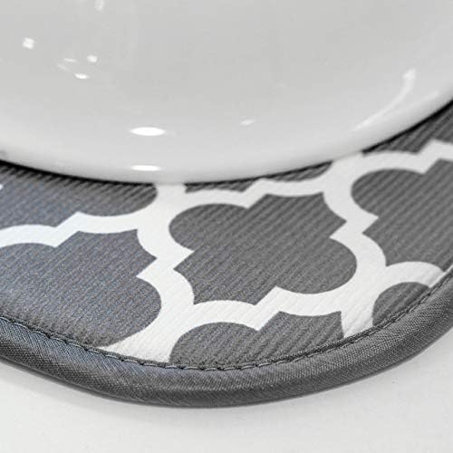 S&T INC. Dish Drying Mat, 2 Pack, 16" x 18", Large, Grey and Grey