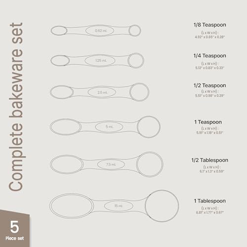 Measuring Spoons Set - Magnetic, Dual-Sided, & Dishwasher Safe