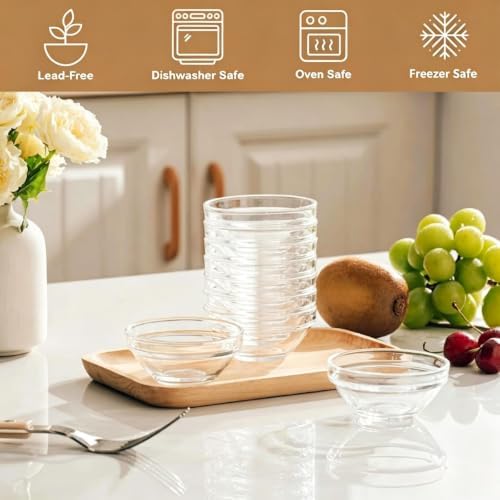 stablerice 8 PCS Small Glass Bowls, 2.5oz Mini Glass Prep Bowls for