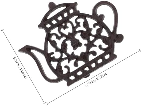 Cast Iron Teapot Shape Trivet, Non-Slip Heat Resistant Dish Pad