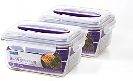 GLASSLOCK 61 Oz Glass Food Storage set of 2 – Large Capacity, Airtight