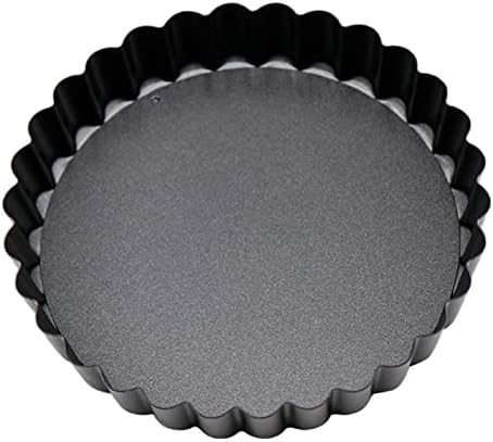 6PCS Non Stick Carbon Steel Tart Pan Removable Bottom Quiche Pan for