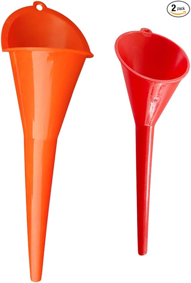 2PCS Long Neck Oil Funnels, Plastic Funnel by JOYCOURT