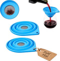 Vespara 2 Pack Collapsible Fine Mesh Strainer, 4 Inch Silicone Funnel