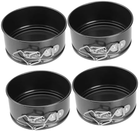 4 Piece round Springform Cake Pans Nonstick Carbon Steel