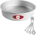 Lumintrail Fat Daddios Round Cake Pan, 13 x 3 Inch, Silver, with a