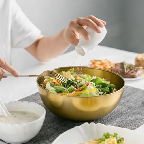 MDEOOSKY 15Pcs Gold Stainless Steel Mixing Bowls, 5.9 Inch Esthetician
