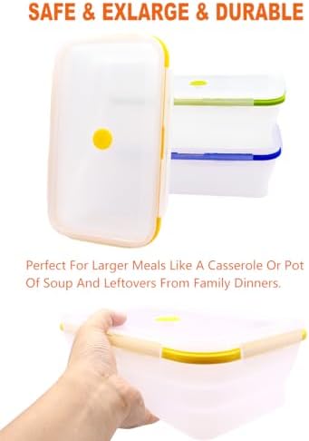 Extra Large Collapsible Translucent Silicone Food Storage Containers