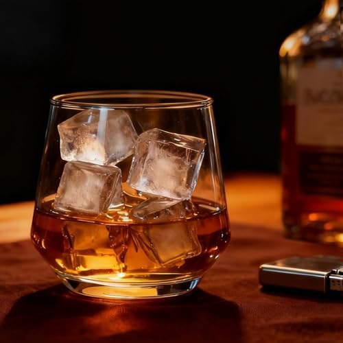 Drinking Glasses Set,4 Tall Glasses 18oz & 4 Stemless Rocks Glasses