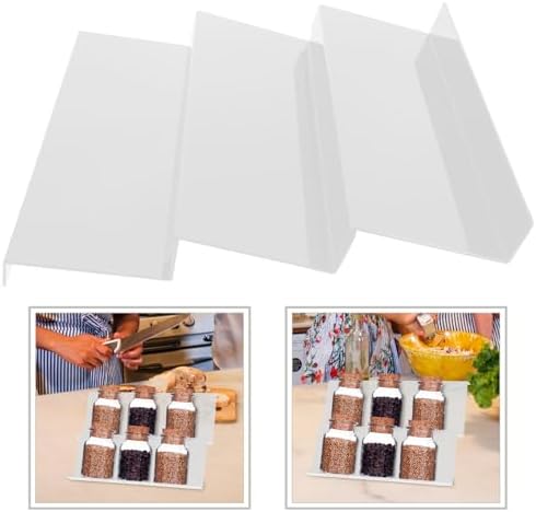 3pcs Stackable Plastic Spice Holder Rack with Ladder Design Organizer