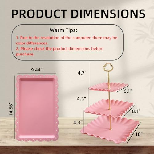 5 Pcs Cupcake Stand Set - Pink Plastic Dessert Table Display Set