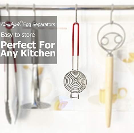 CAMKYDE Stainless Steel Egg Separator, Set of 2, Red