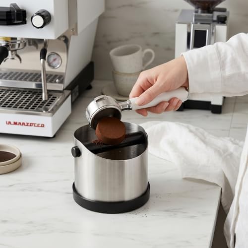Espresso Knock Box, Stainless Steel, 10 Espresso Pucks, 700ml