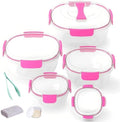 LISI Salad Bowls Set with Airtight Lids, BPA-Free, Leak-Proof Plastic