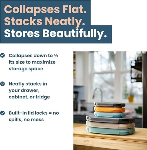 Drip EZ Secondz Collapsible Food Storage Containers – Set of 4