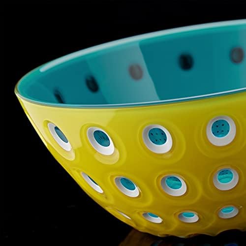 Guzzini - Le Murrine, Bowl M - 279420225, Yellow/White/Aquamarine