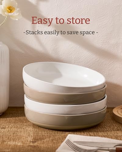 famiware Milkyway 33 oz Pasta Bowls Set of 4, Multicolor