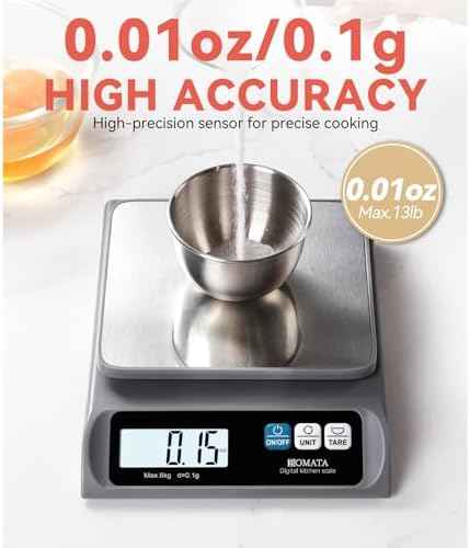 BOMATA 0.1g High Precision Digital Kitchen Food Scale, 13lb Gram Scale