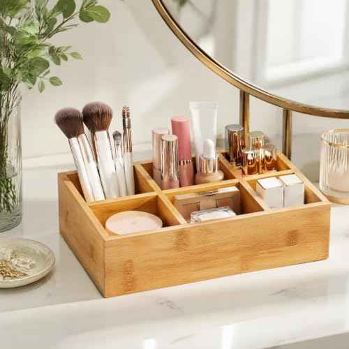 Dicunoy 2 Pack Bamboo Tea Bag Organizers, Wood Tea Bag Storage for