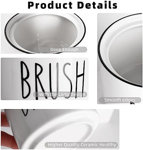 ONTUBE Ceramic Dish Brush Holder, White